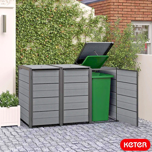 Triple wheelie bin storage - bin, 3