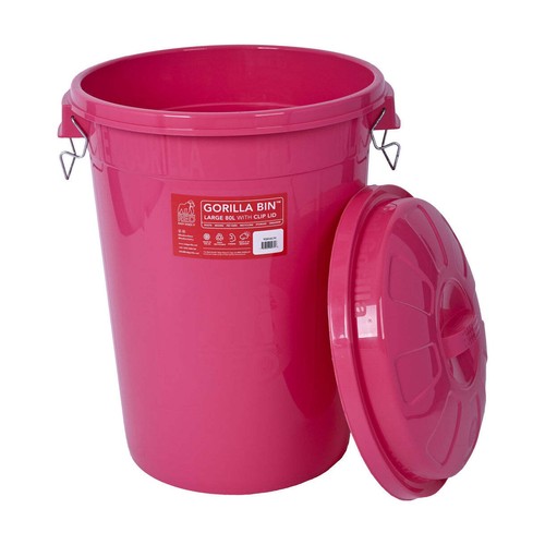 Red gorilla 80l bin - red, with
