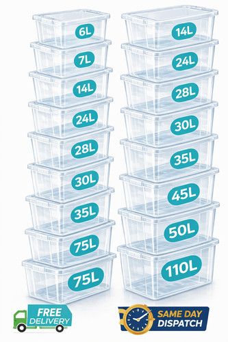 Plastic storage boxes - plastic, with