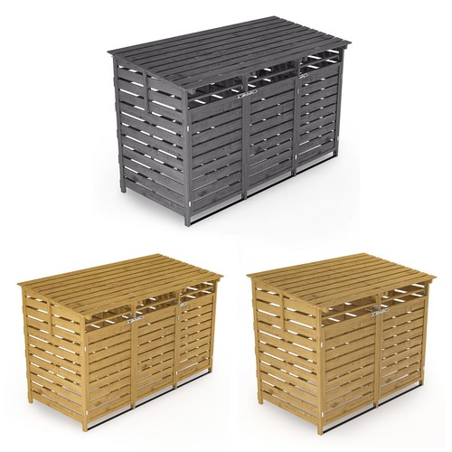 Wheelie bin storage wooden - wheelie,