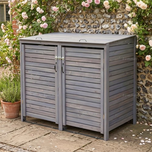 Double wheelie bin store - double,