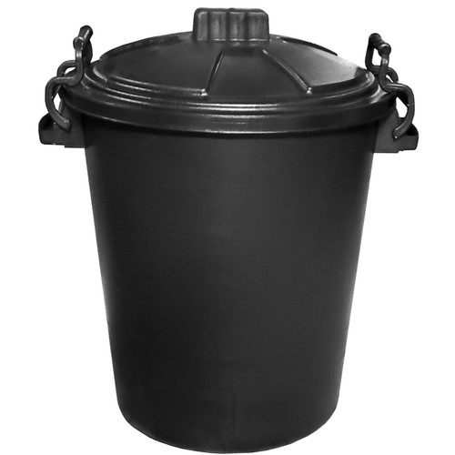 50l plastic black bin - 50l, lid