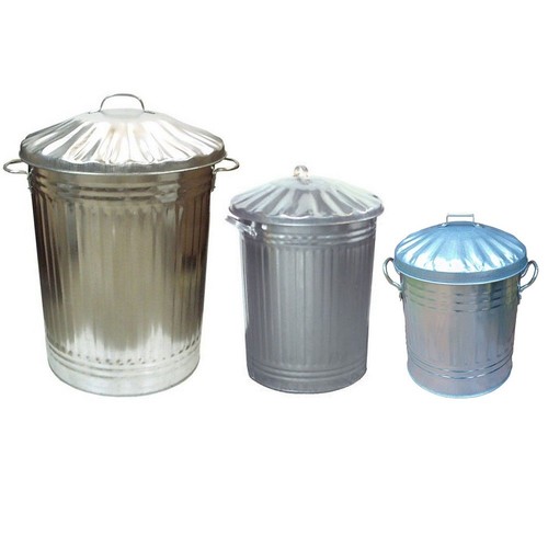 Galvanised metal bin home - galvanised,