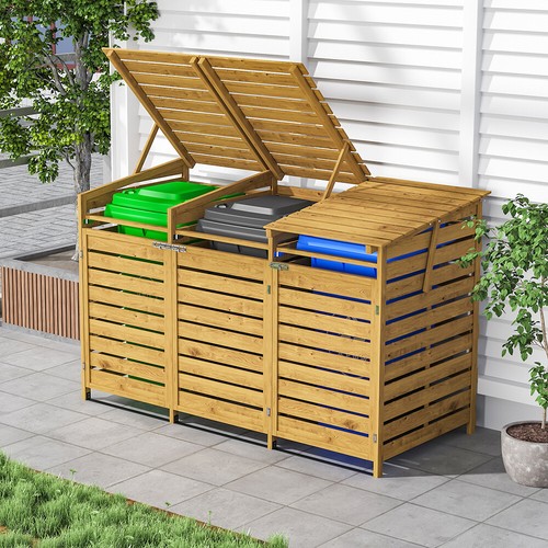 Triple wheelie bin storage - triple,