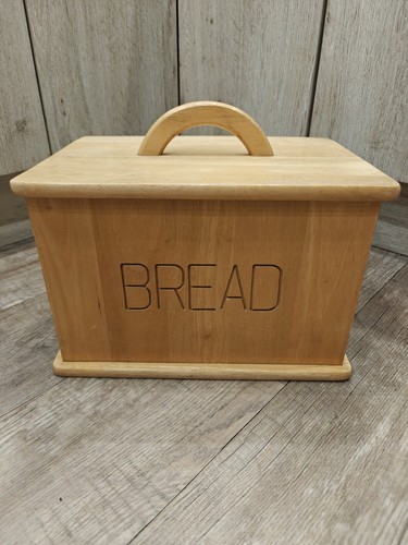 Wooden bread bin storage box - bin,