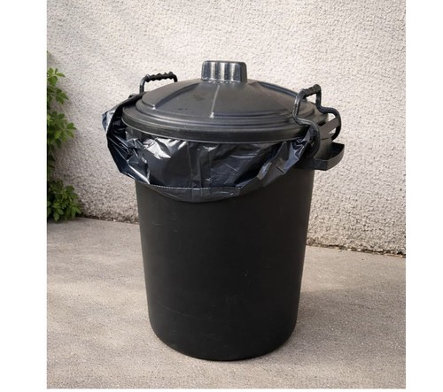 50l plastic black bin with - 50l,