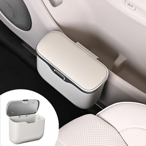 Car trash can - can, button