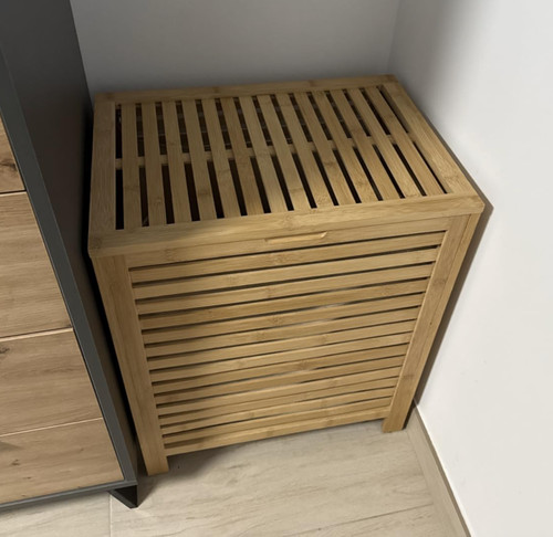 Wooden laundry basket solid - wooden,