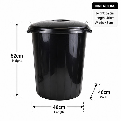 70l heavy duty plastic dustbin - plastic,